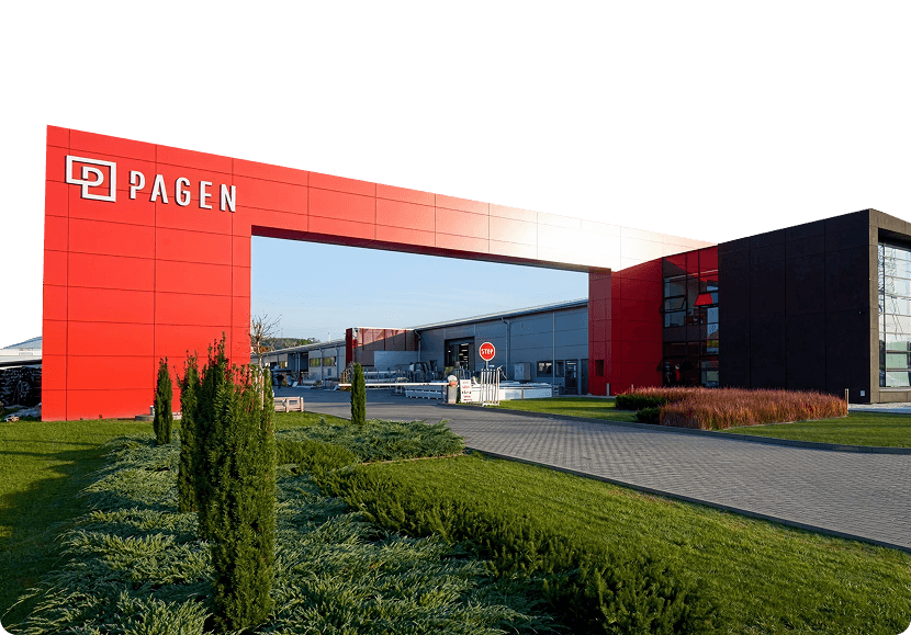 Salon Pagen Szczecin - wystawa nowoczesnych okien i drzwi w ciepłym świetle
