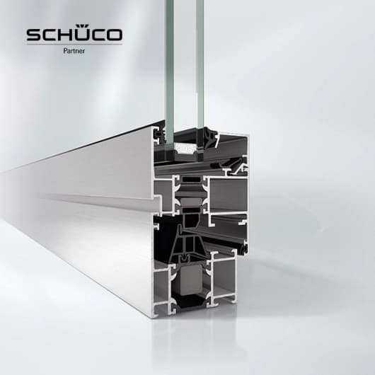 Okno aluminiowe Schüco AWS 60, przekrój