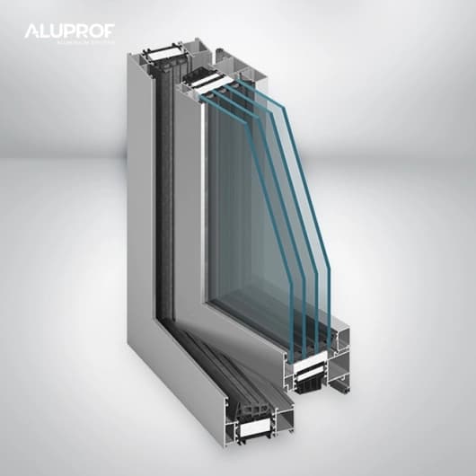 Okno aluminiowe MB 86, przekrój
