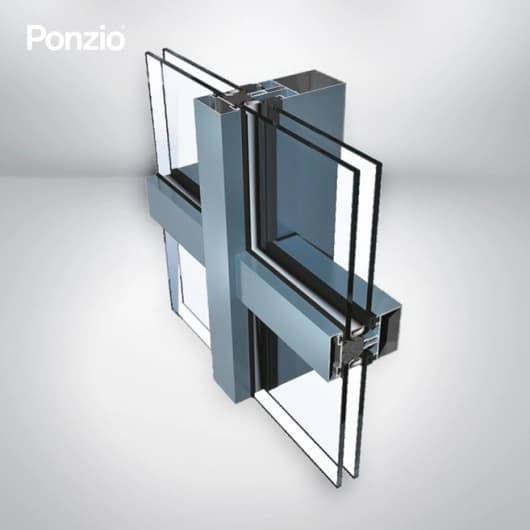 Fasada aluminiowa PE 152/152HI, przekrój