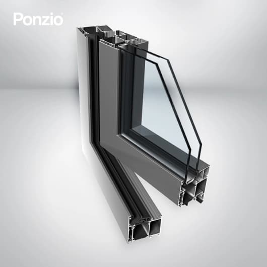 Okno aluminiowe PE 68/68HI, przekrój