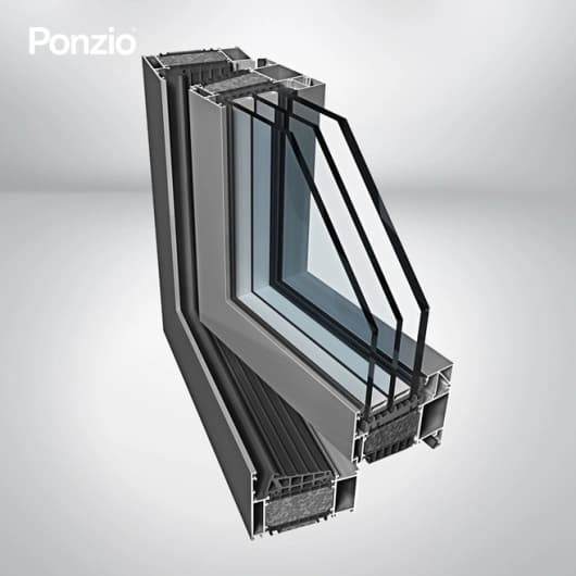 Okno aluminiowe PE 96 Passive, energooszczędne