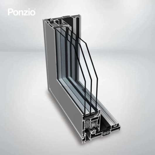 Przekrój aluminiowych drzwi tarasowych SL 1600 TT